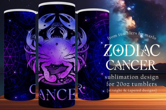 Cancer Tumbler Wrap Zodiac Tumbler Graphics
