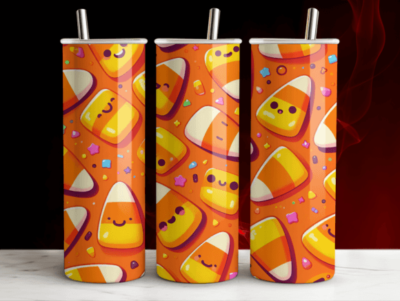 Candy Corn Delight 20oz Tumbler PNG Graphics
