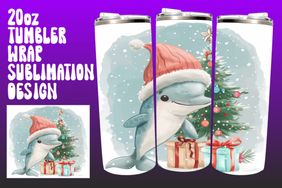 Christmas Animals 20oz Tumbler Wrap Graphics