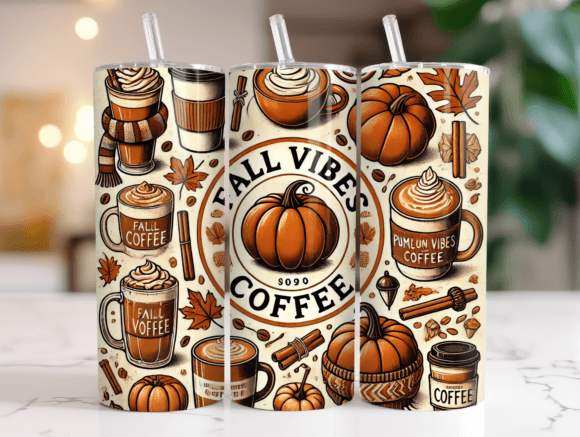 Cozy Fall Vibes Coffee Tumbler Design