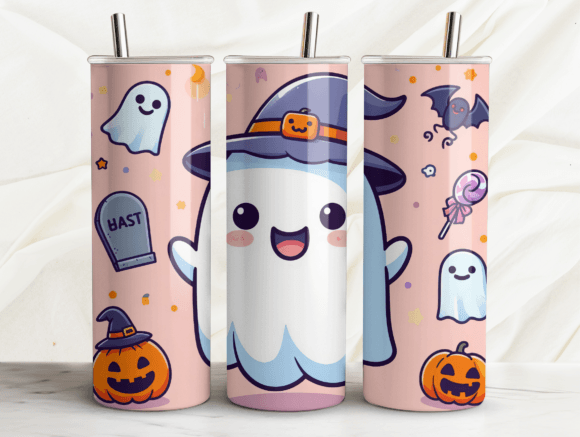 Cute Ghost Halloween Tumbler Sublimation