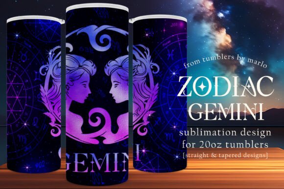 Gemini Tumbler Wrap Zodiac Tumbler Graphics