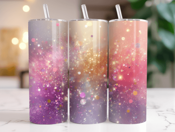 Glitter Gradient 20oz Tumbler Wrap PNG