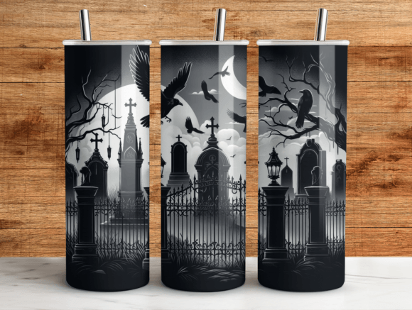 Graveyard Gothic 20oz Tumbler Wrap PNG