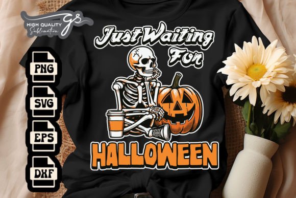 Halloween Just Waiting Skeleton for SVG: Crafts & Graphics