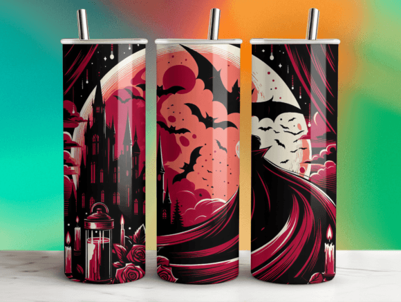 Halloween Vampire Night 20oz Tumbler PNG