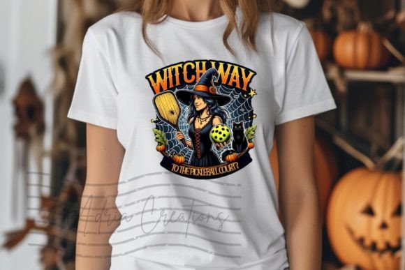 Halloween Witch Pickleball Shirt Cup PNG: Graphics for Crafts & Fun