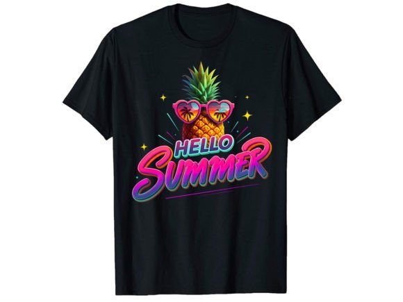Hello Summer Pineapple Graphics for T-Shirt Designs