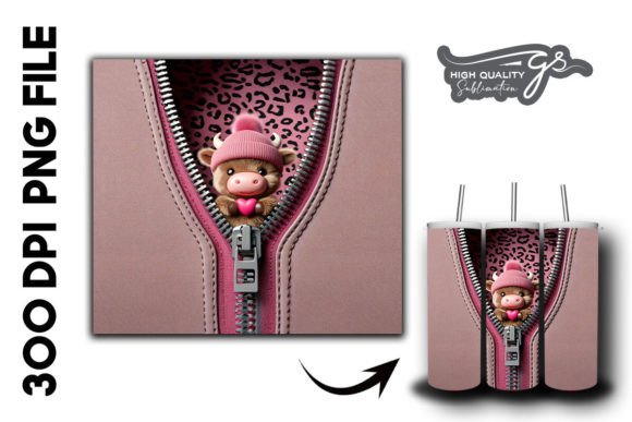 Leopard Highland Cow Tumbler Wrap 23 Graphics