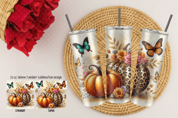 Pumpkin Season Fall Tumbler Wrap Designs: Graphics for Crafts
