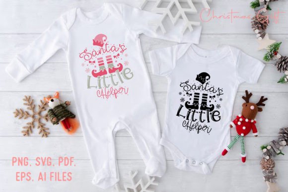 Santa's Little Helper Pink Christmas SVG
