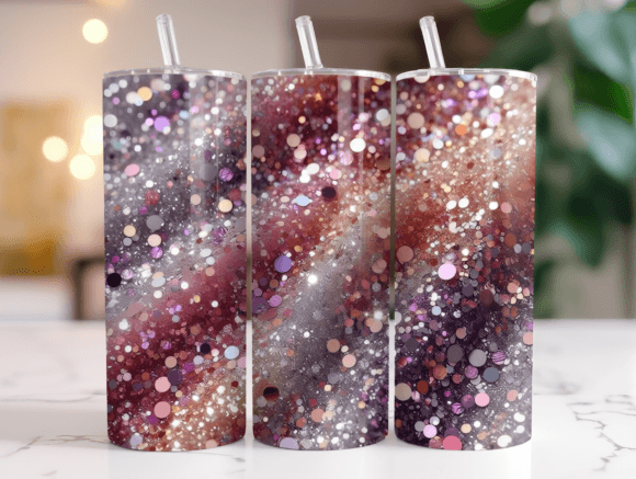 Shimmering Glitter 20oz Tumbler Wrap Png
