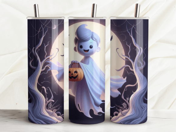 Spooky Boo Ghost Tumbler Wrap Halloween Graphics