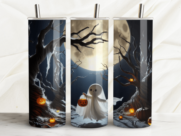 Spooky Vibes Halloween Ghost Tumbler PNG