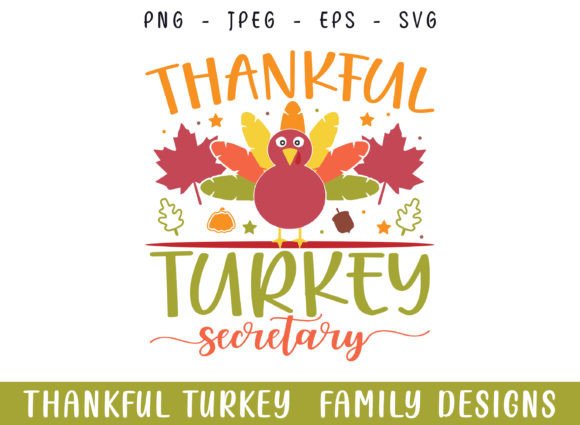 Thankful Secretary Turkey Fall Graphics Crafts