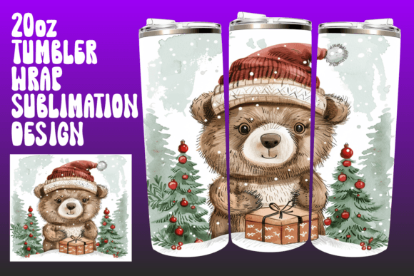 Watercolor Christmas Tumbler Wrap 20oz Graphics